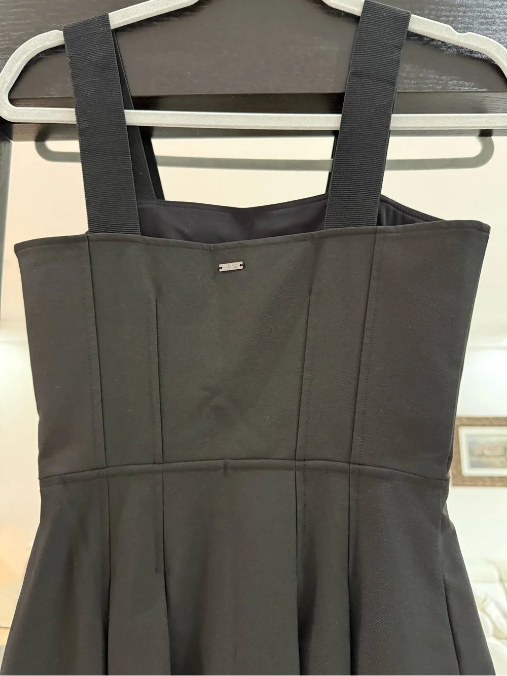 A/X Armani Exchange Black Square-Neck Fit & Flare Midi Dress - Picture 7 of 8